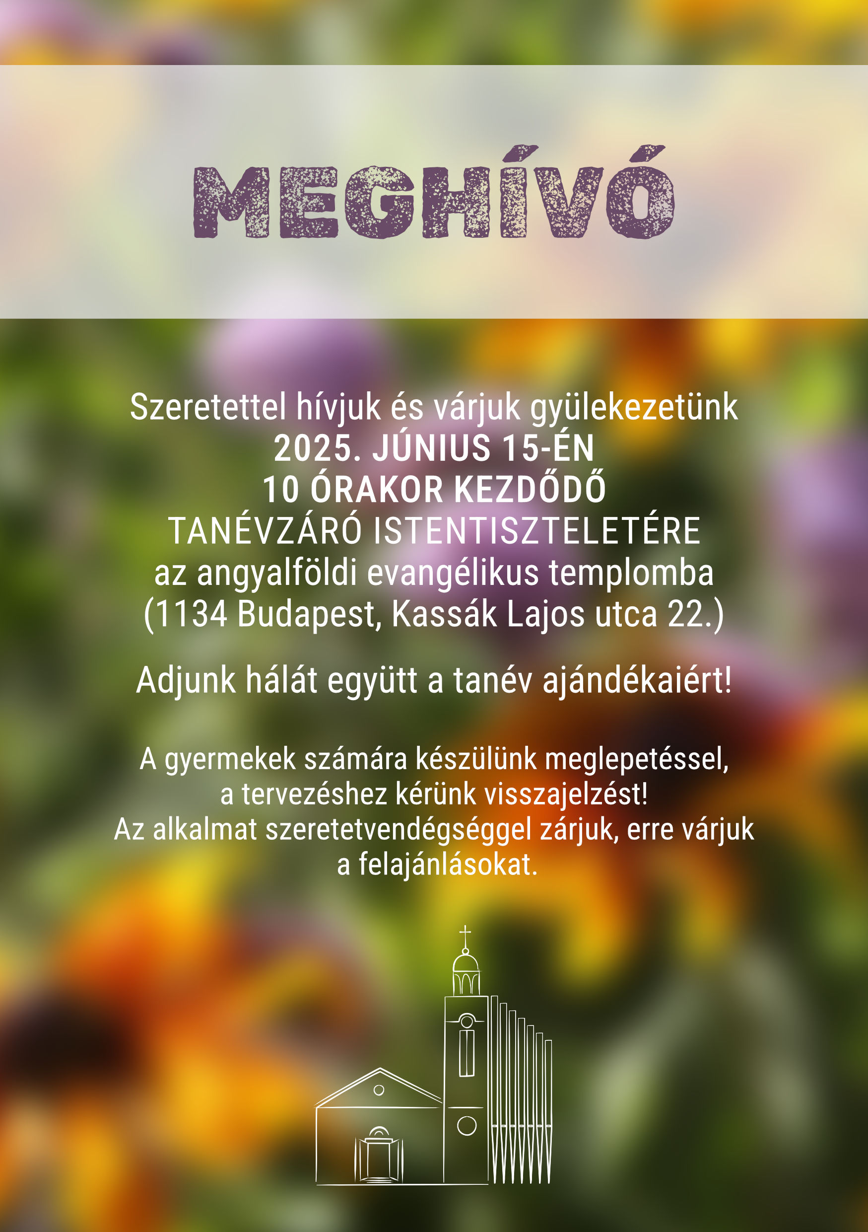 Read more about the article Tanévzáró istentisztelet