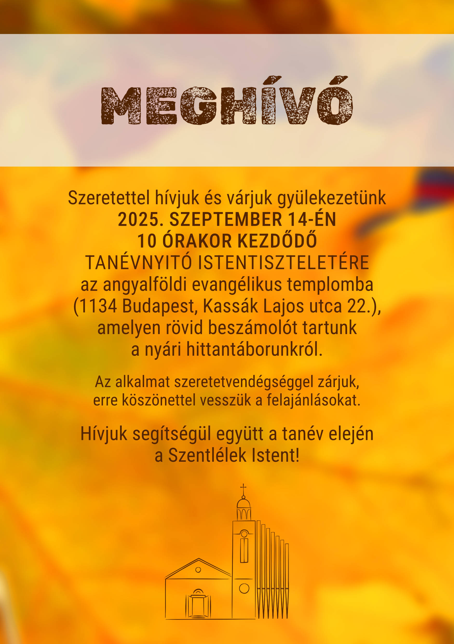 Read more about the article Tanévnyitó istentisztelet