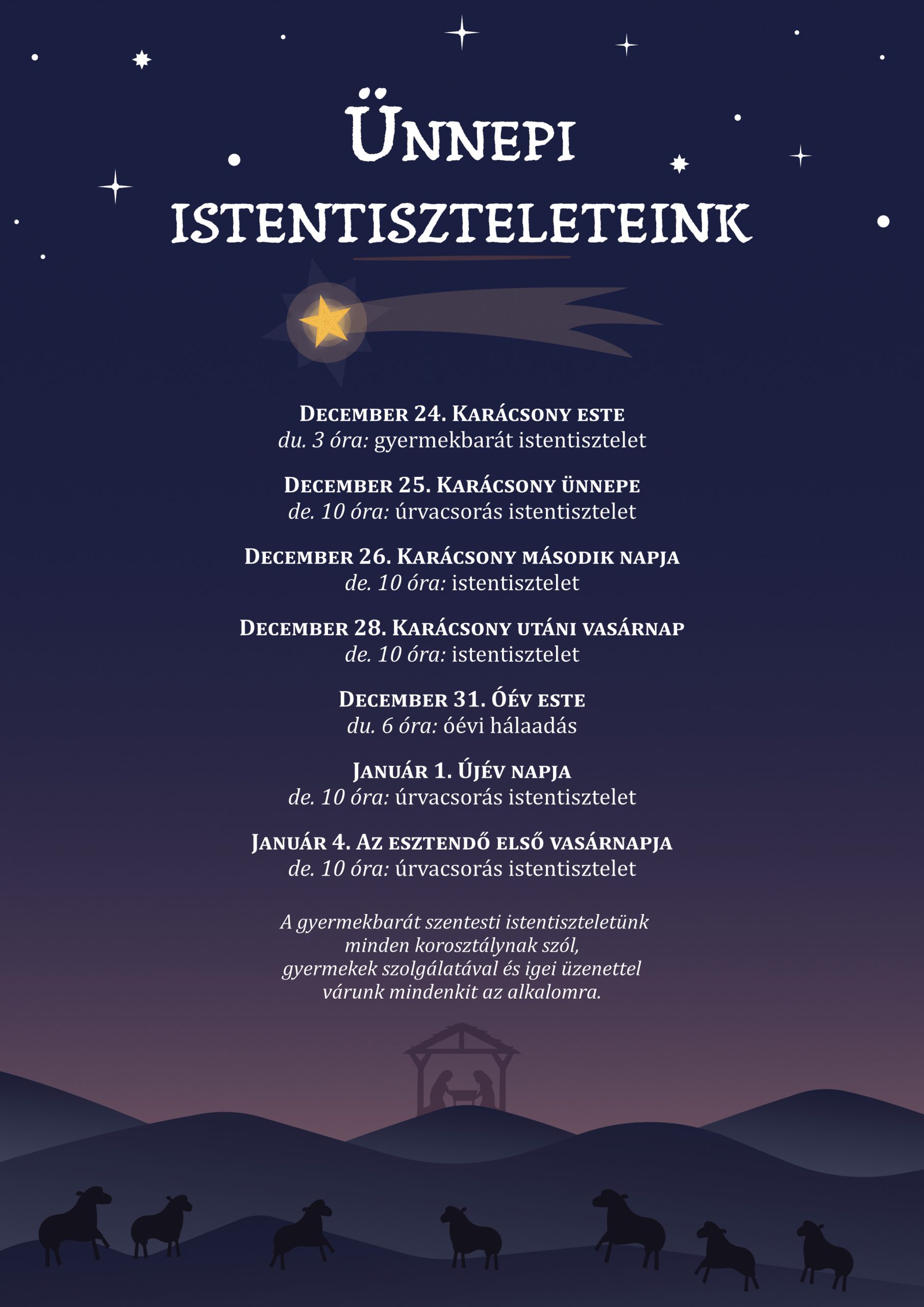 Read more about the article Karácsonyi istentiszteletek