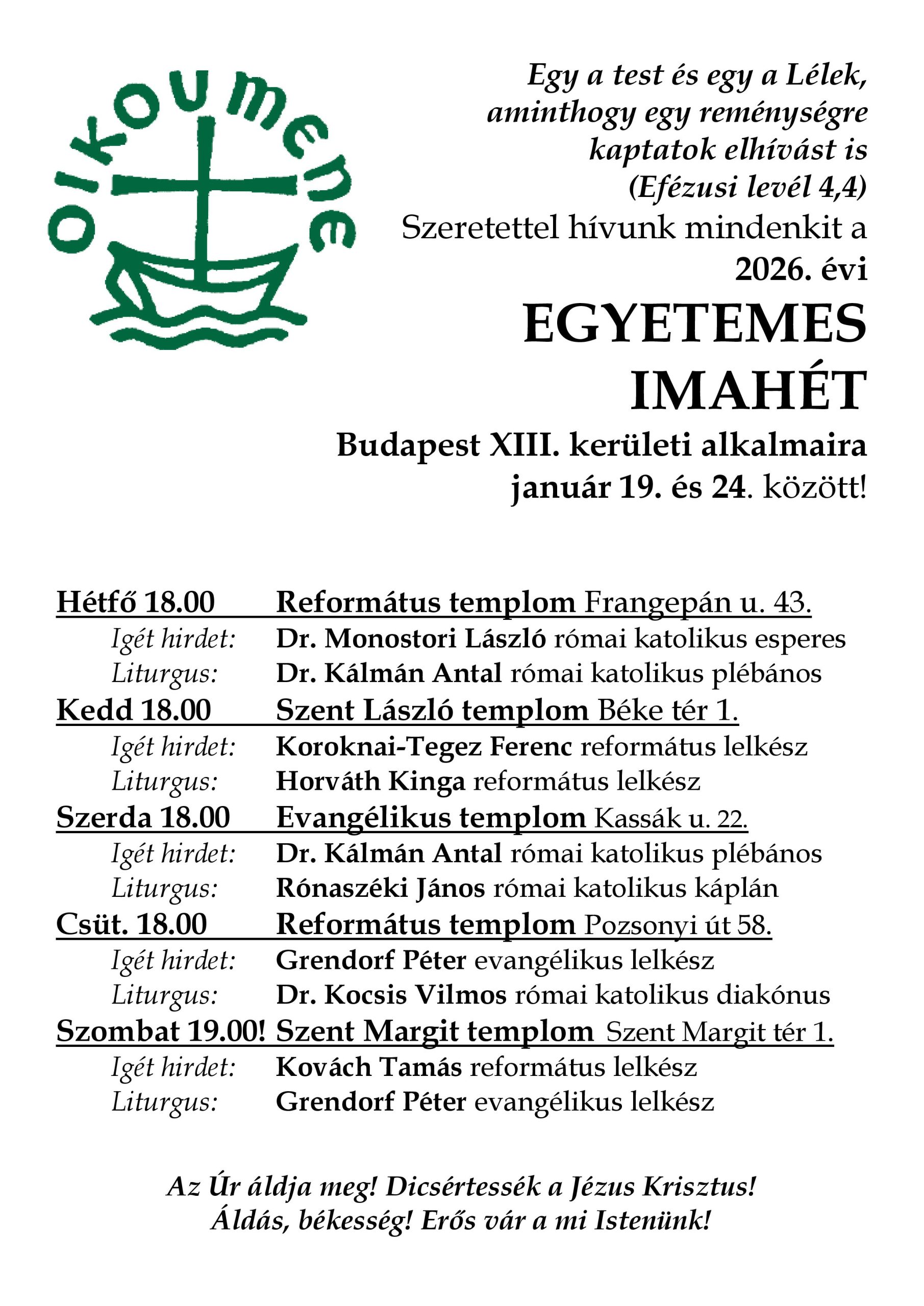 Read more about the article Ökumenikus imahét